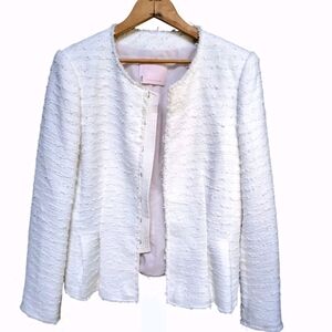 Rebecca Taylor White Textured Blazer